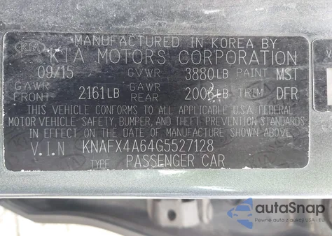 2016 Kia Forte Lx из США, поврежденный, VIN KNAFX4A64G5527128